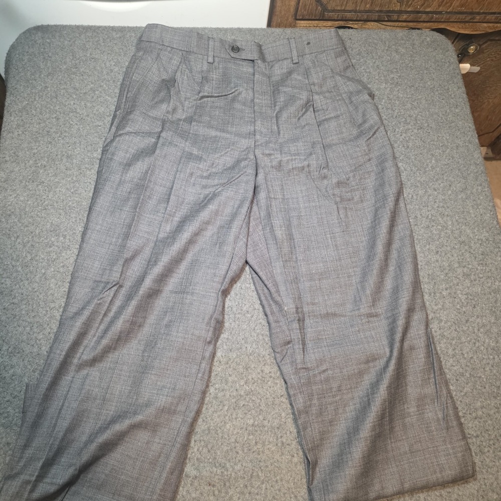 Chaps Pleated 100% Wool Trousers 34x30 D2
